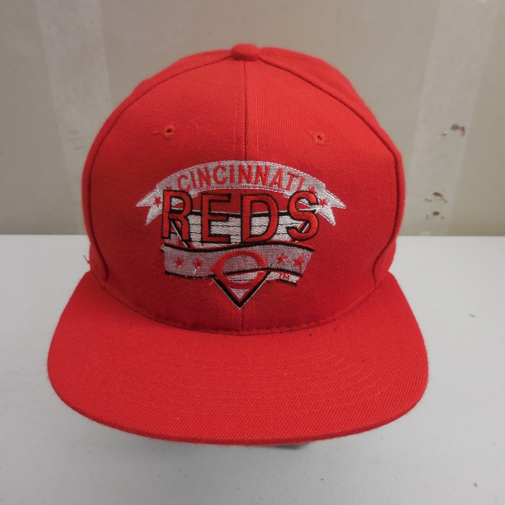 Vintage Cincinnati Reds Snapback Hat MLB Red Green Underbrim Wool Blend Cap OSFA